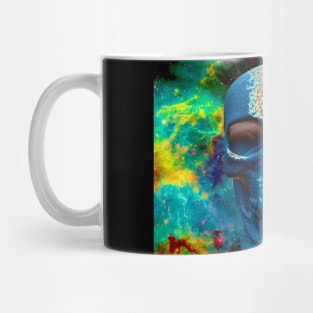 Skull in vivid space Mug